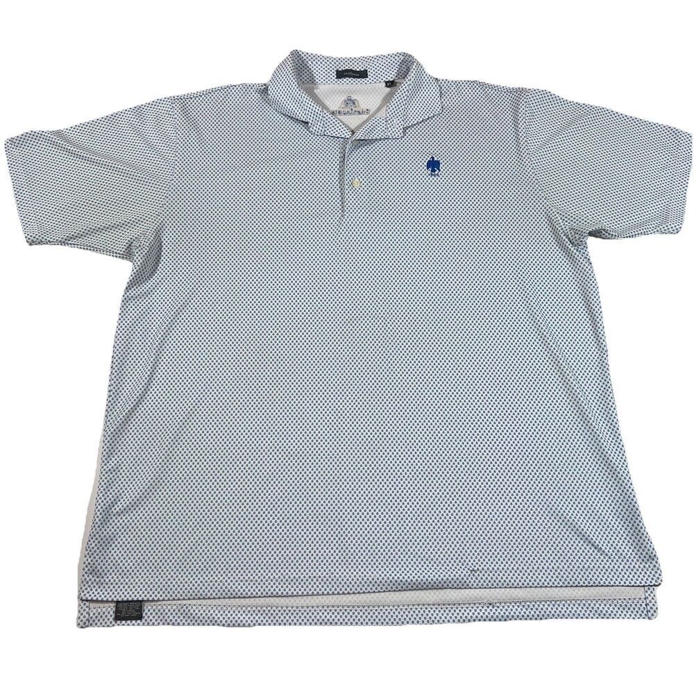 Turtleson Short Sleeve Golf Polo Shirt Geometric Print Embroidered Men s Large - Picture 1 of 10